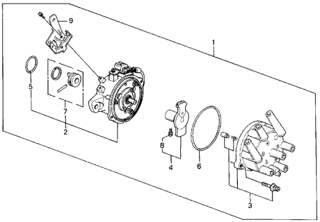 1990 Acura Legend 4 Door L (MOQUETTE) KA 5MT Distributor (TEC) Diagram