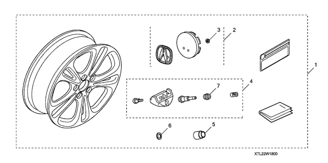 2014 Acura TSX Tire (225/45Zr18) (95Y) (Yokohama) Diagram for 42751-YOK-038