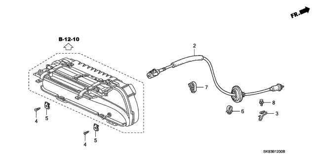 1993 Acura Integra 4 Door RS KL 4AT Combination Meter Diagram