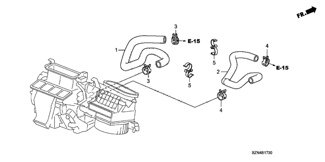 2010 Acura ZDX 5 Door TECH KA 6AT Water Hose Diagram
