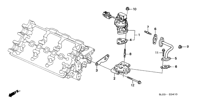 1998 Acura NSX Pipe, EGR Diagram for 18717-PR7-A01