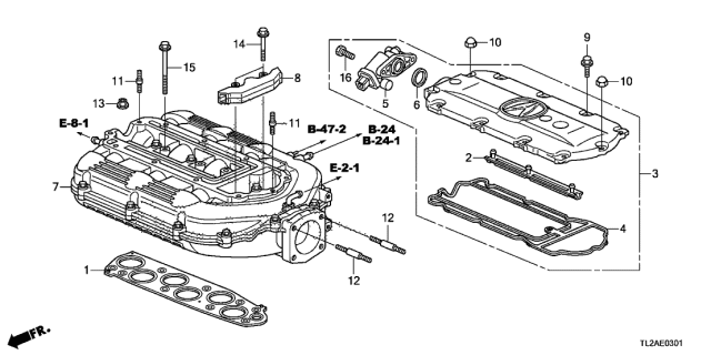 2014 Acura TSX Intake Manifold (V6) Diagram