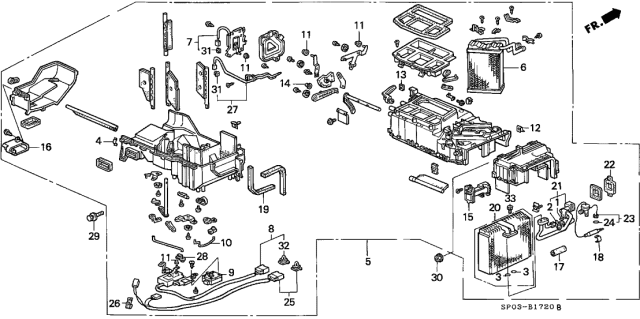 1992 Acura Legend Heater Unit Assembly (Automatic Air Conditioner) Diagram for 79100-SP0-A44