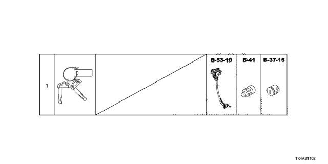 2014 Acura TL Cylinder Set, Key Diagram for 06350-TK4-A12