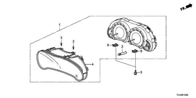 2011 Acura TSX Combination Meter Assembly Diagram for 78100-TL7-A01