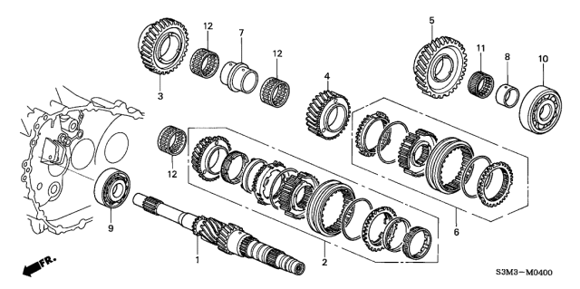 2003 Acura CL 2 Door SPORT KA 6MT Mainshaft Diagram