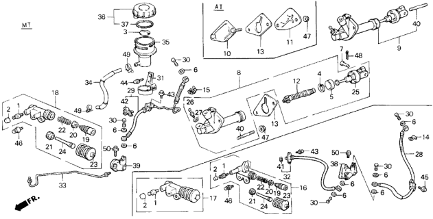 1989 Acura Legend Clutch Master Cylinder Diagram
