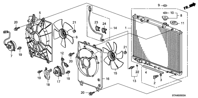 2009 Acura MDX Harness Clip Diagram for 32175-PDA-E01