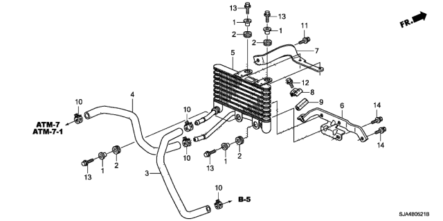 2011 Acura RL Stay B, Cooler (ATF) Diagram for 25530-RKG-L00