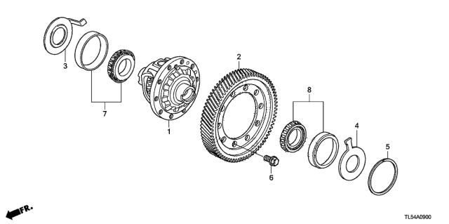 2011 Acura TSX 5 Door TSX KA 5AT AT Differential Diagram