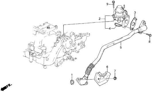 1990 Acura Legend 4 Door LS KA 4AT Air Suction Valve Diagram
