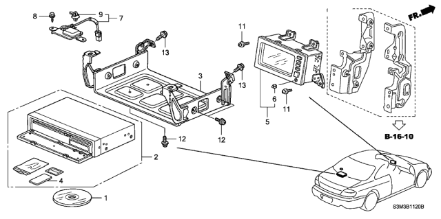 2002 Acura CL DVD Unit, Navigation Diagram for 39540-S0K-405