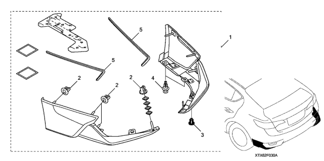 2019 Acura ILX Rear Underbody Spoiler Diagram