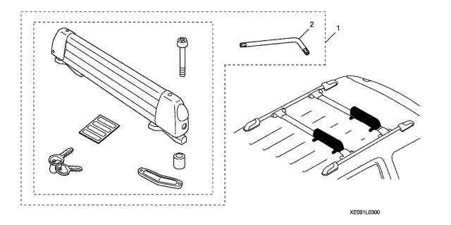 2020 Acura RDX Ski Attachment Diagram