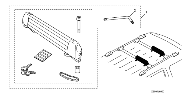 2021 Acura RDX 5 Door LTD (PMC) KA XAT Ski Attachment Diagram