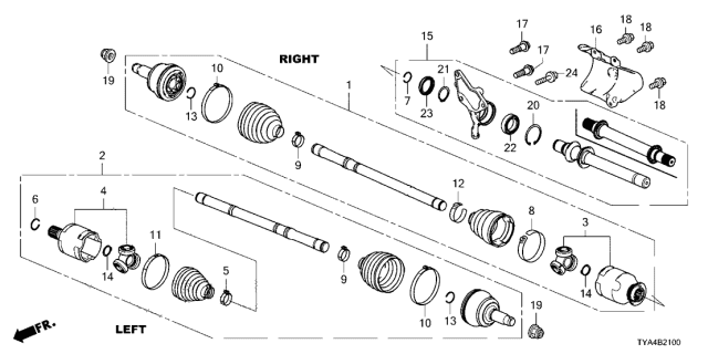 2022 Acura MDX Band, Shaft Boot Diagram for 44328-TMJ-T01