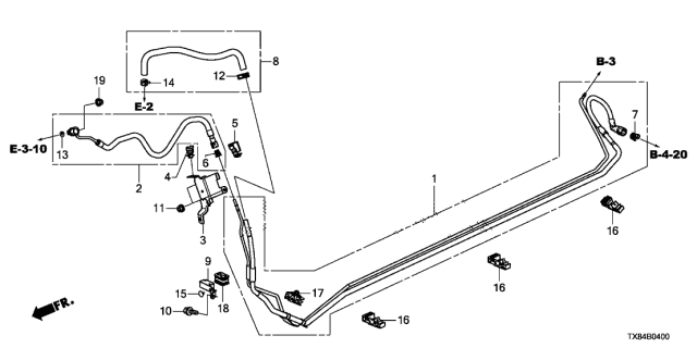 2013 Acura ILX Hybrid Clamp C, Fuel Pipe Diagram for 91596-TR0-A71