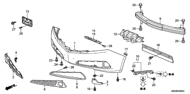 2011 Acura ZDX Tapping Screw 6X25 Diagram for 93904-46420