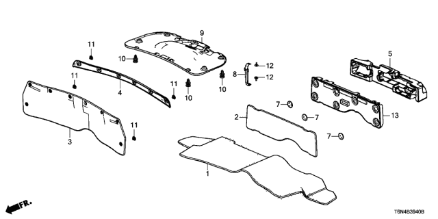 2018 Acura NSX Clip Stud (M6) Diagram for 90668-T6N-A01