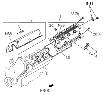 1996 Acura SLX Bolt Head Cover Diagram for 0-58330-680-0