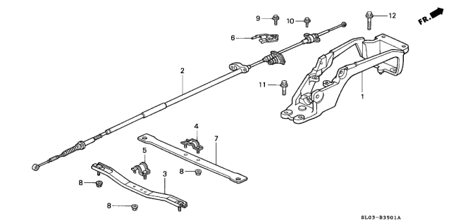 1995 Acura NSX 2 Door NSX-T KA 4AT Select Lever Control Diagram