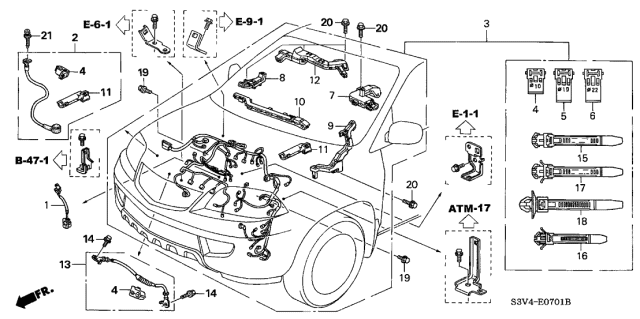 2005 Acura MDX 5 Door PREM KA 5AT Engine Wire Harness Diagram