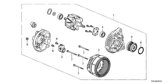 2021 Acura TLX 4 Door ADV KA XAT Alternator (DENSO) Diagram