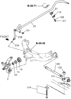 1996 Acura SLX 4 Door 4LS (PREMIUM) KA 4AT Front Axle Diagram