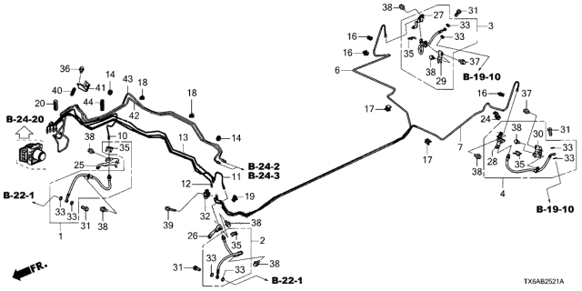 2021 Acura ILX 4 Door 24TECH (A-SPEC) KA DCT Brake Lines Diagram