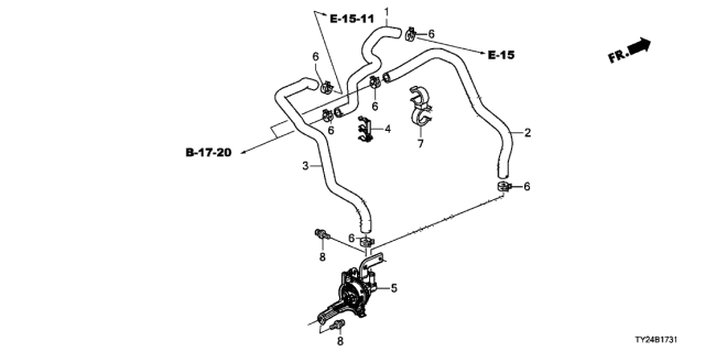 2014 Acura RLX Water Pump Assembly Diagram for 79960-TY3-A01