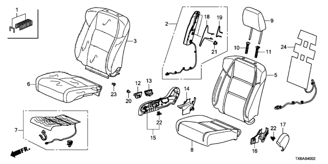 2018 Acura ILX Right Front Seat Cushion Cover (Sandstorm) Diagram for 81131-TX6-A41ZA
