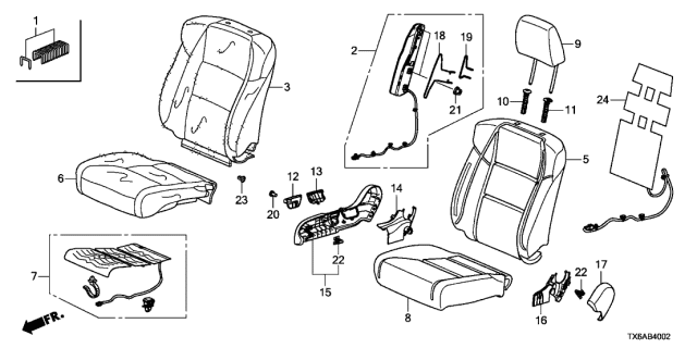 2018 Acura ILX Front Seat Diagram