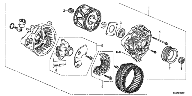 2014 Acura ILX Brush Set Diagram for 31140-RKB-004