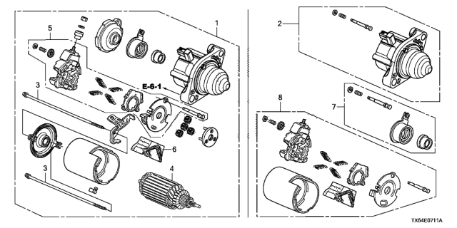 2013 Acura ILX 4 Door 24PREM (2.4) KA 6MT Starter Motor (Mitsuba) (2.4L) Diagram
