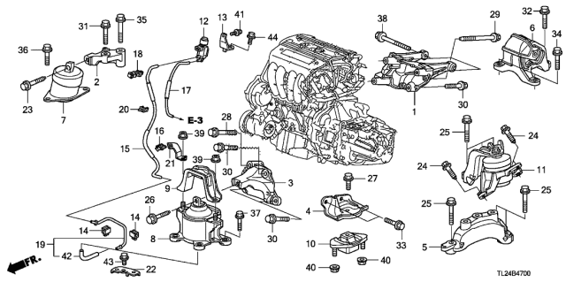 2012 Acura TSX Stay, Electronic Control Mountsolenoid Valve Diagram for 50932-TA0-A01