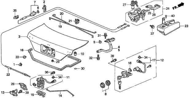 1996 Acura TL Trunk Lid Diagram