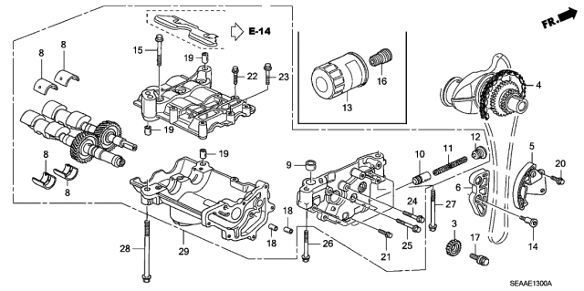 2008 Acura TSX 4 Door TSX (NAVIGATION) KA 6MT Oil Pump Diagram