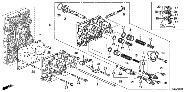 2014 Acura TSX Spring B, Low Accumulator Diagram for 27564-PRP-000