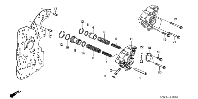 2002 Acura TL 4 Door TL KA 5AT 5AT Accumulator Body Diagram