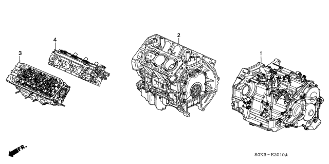 2003 Acura TL General Assembly, Cylinder Block Diagram for 10002-P8E-A04