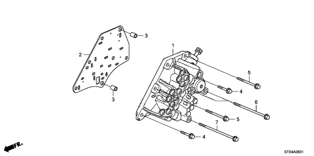 2013 Acura MDX 5 Door BASE KA 6AT AT Manual Valve Body Diagram