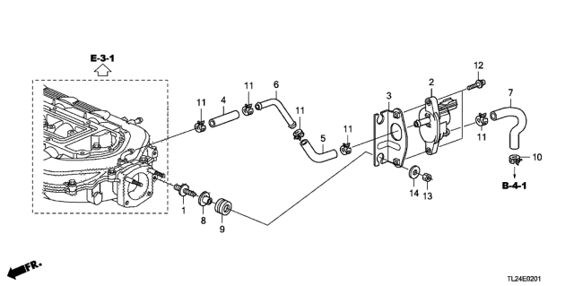 2011 Acura TSX Purge Control Solenoid Valve Assembly Diagram for 36162-RMX-A01