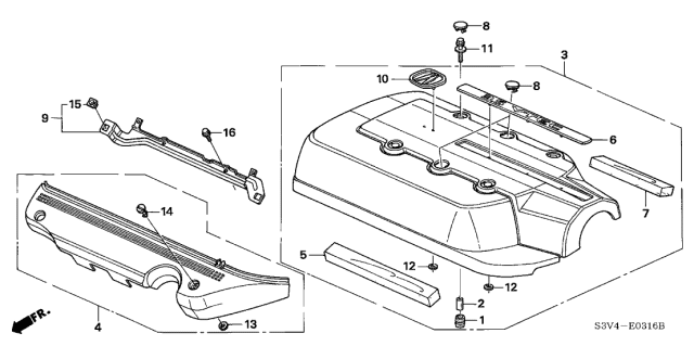 2006 Acura MDX Intake Manifold Cover Diagram