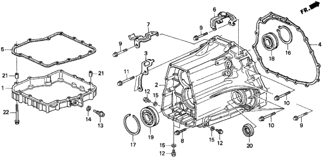 1997 Acura TL AT Transmission Housing (V6) Diagram