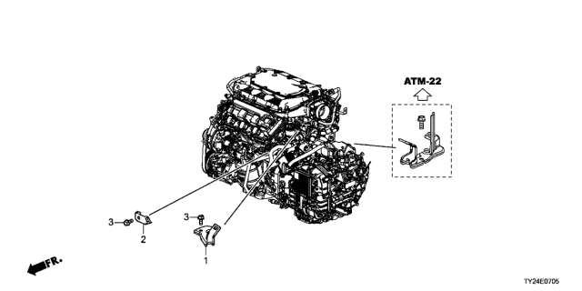 2020 Acura RLX 4 Door TECH KA XAT Engine Wire Harness Stay Diagram