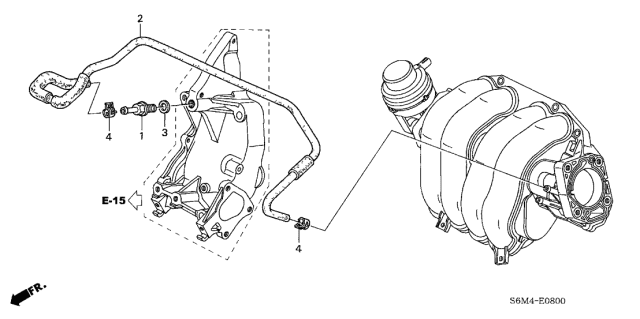 2003 Acura RSX Pcv Tube Diagram for 17131-PND-A00