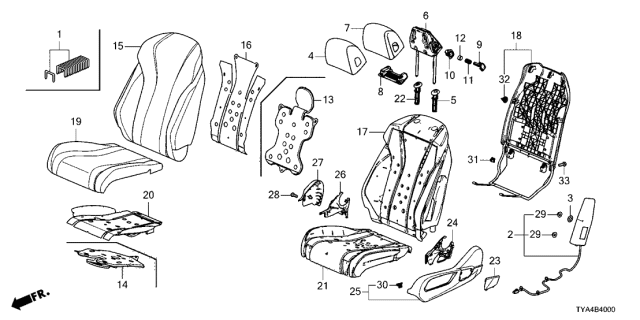 2022 Acura MDX Heater Component, Front Diagram for 81524-TYA-A21