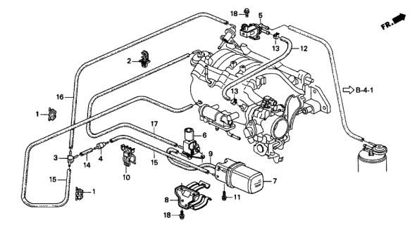 1996 Acura Integra Vacuum Tank - Tubing Diagram