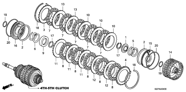 2008 Acura TL 4 Door BASE (NAVIGATION) KA 5AT AT Clutch (4TH-5TH) Diagram