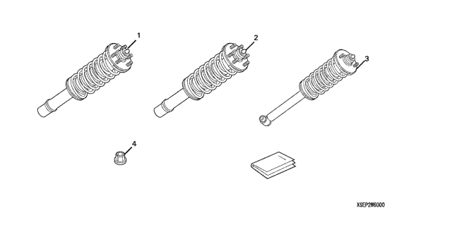 2005 Acura TL Left Front Damper Assembly Diagram for 08W60-SEP-2M0B1